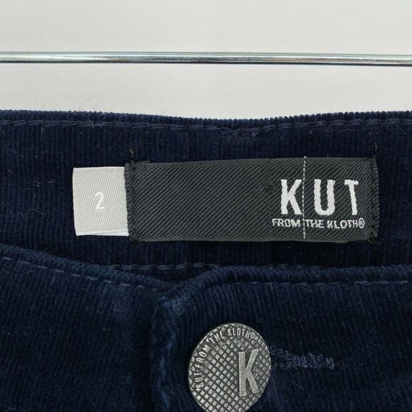 NEW Kut from the Kloth Diana Skinny Corduroy Pants Size 2 Mid Rise Stretch Navy - Picture 5 of 12